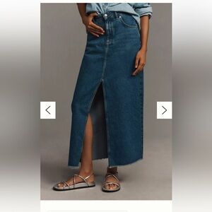 The Madi Front-Slit Denim Skirt by Pilcro